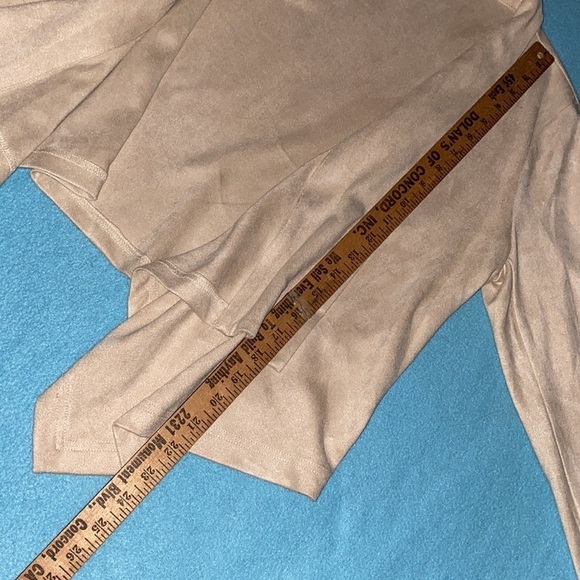 SKIES ARE BLUE suede faux cardigan blazer jacket waterfall open front size M - Picture 9 of 10